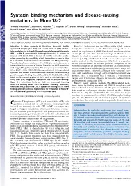 Syntaxin Binding Mechanism and Disease-Causing Mutations in Munc18-2