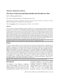 The State of Maternal and Infant Health and Mortality in Chad DOI: 10.29063/Ajrh2020/V24i1.4