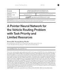 A Pointer Neural Network for the Vehicle Routing Problem with Task