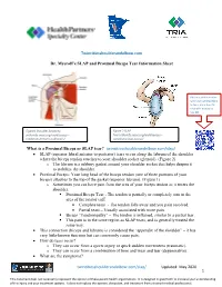 Dr. Myeroff's SLAP and Proximal Biceps Tear Information Sheet
