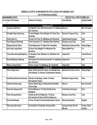 Final List of Contesting Candidates