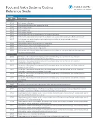 Foot and Ankle Systems Coding Reference Guide