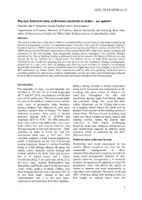 Marine Fisheries Data Collection Methods in India – an Update IOTC