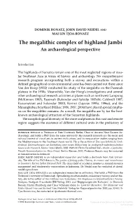 The Megalithic Complex of Highland Jambi an Archaeological Perspective