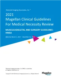 2021 Magellan Clinical Guidelines for Medical Necessity Review