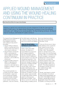 Applied Wound Management and Using the Wound Healing Continuum in Practice