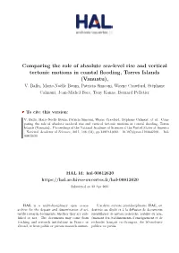 Comparing the Role of Absolute Sea-Level Rise and Vertical Tectonic Motions in Coastal Flooding, Torres Islands (Vanuatu), V