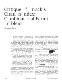 Critique of Hirsch's Citation Index: a Combinatorial Fermi Problem