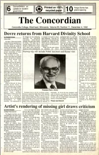 Dovre Returns from Harvard Divinity School Artist's Rendering of Missing