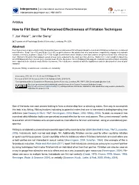 How to Flirt Best: the Perceived Effectiveness of Flirtation Techniques