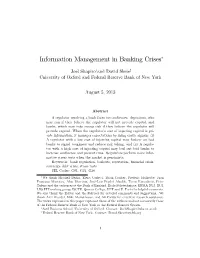 Information Management in Banking Crises∗