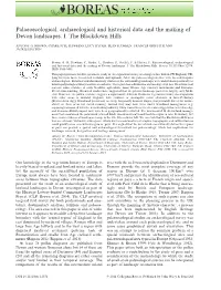 Palaeoecological, Archaeological and Historical Data and the Making of Devon Landscapes