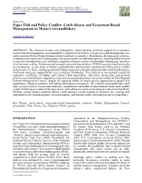 Paper Fish and Policy Conflict: Catch Shares and Ecosystem-Based Management in Maine's Groundfishery