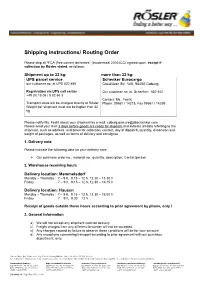 Shipping Instructions/ Routing Order