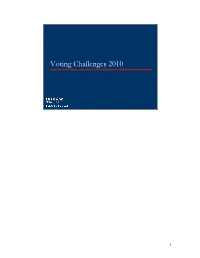 Voting Challenges 2010