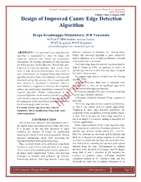 Design of Improved Canny Edge Detection Algorithm