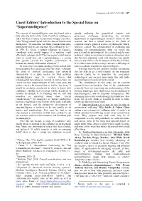 Guest Editors' Introduction to the Special Issue on ‟Superintelligence”