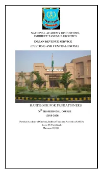 Handbook for Probationers