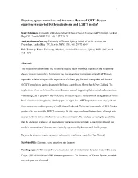 How Are LGBTI Disaster Experiences Reported by the Mainstream and LGBTI Media?