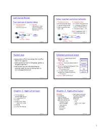 Packet Loss Internet Protocol Stack Chapter 2: Application Layer
