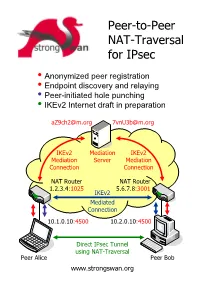 Peer-To-Peer NAT-Traversal for Ipsec