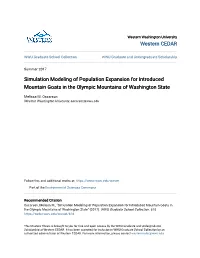 Simulation Modeling of Population Expansion for Introduced Mountain Goats in the Olympic Mountains of Washington State