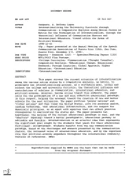 Internationalizing the University Curricula Through Communication