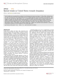 Spatial Trends in United States Tornado Frequency
