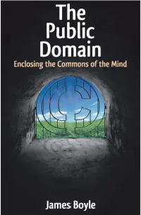 The Public Domain: Enclosing the Commons of the Mind