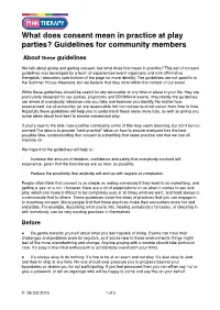 What Does Consent Mean in Practice at Play Parties? Guidelines for Community Members