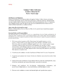 Yakima Valley Libraries Archive Librarian II FLSA: Non-Exempt ______
