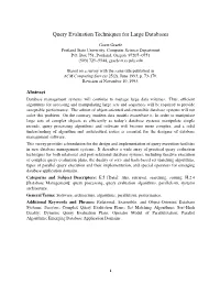 Graefe G. Query Evaluation Techniques for Large Databases