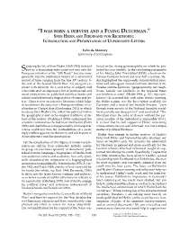 “I Was Born a Dervish and a Flying Dutchman.” Sven Hedin and Ferdinand Von Richthofen: Introduction and Presentation of Unpublished Letters