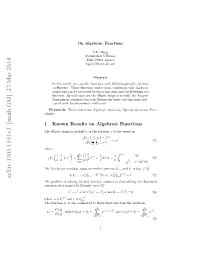 On Algebraic Functions