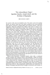 'The Extraordinary Negro': Ignatius Sancho, Joseph Jekyll, and the Problem of Biography