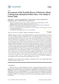 Assessment of the Possible Reuse of Extractive Waste Coming from Abandoned Mine Sites: Case Study in Gorno, Italy