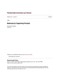 Bankruptcy's Organizing Principle