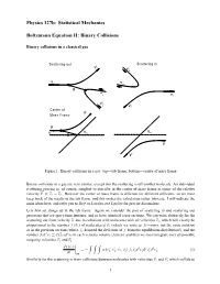 Boltzmann Equation II: Binary Collisions