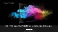 Cd-Free Quantum Dots for Lighting and Displays