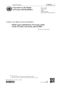 Initial Report Submitted by Nicaragua Under Article 35 of the Convention, Due in 2009*, **