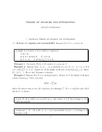 Measure Theory and Integration