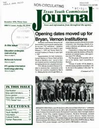 Opening Dates Moved up for Bryan, Vernon Institutions