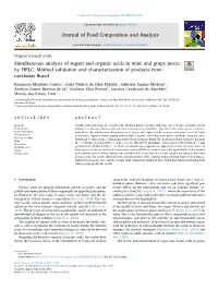 Simultaneous Analysis of Sugars and Organic Acids in Wine and Grape Juices T by HPLC: Method Validation and Characterization of Products from Northeast Brazil