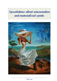 Speculations About Reincarnation and Materialized Spirits