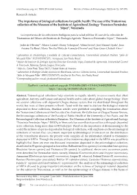 The Importance of Biological Collections for Public Health: The