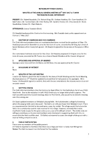 1 Netherbury Parish Council Minutes of the Annual