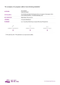 “An Analysis of European Online Micro-Lending Websites”