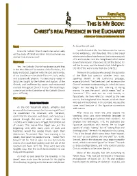 Christ's Real Presence in the Eucharist