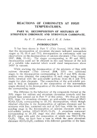 DECOMPOSITION of MIXTURES of Strontlum CHROMATE and STRONTIUM CARBONATE