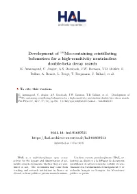 Development of $^{100} $ Mo-Containing Scintillating